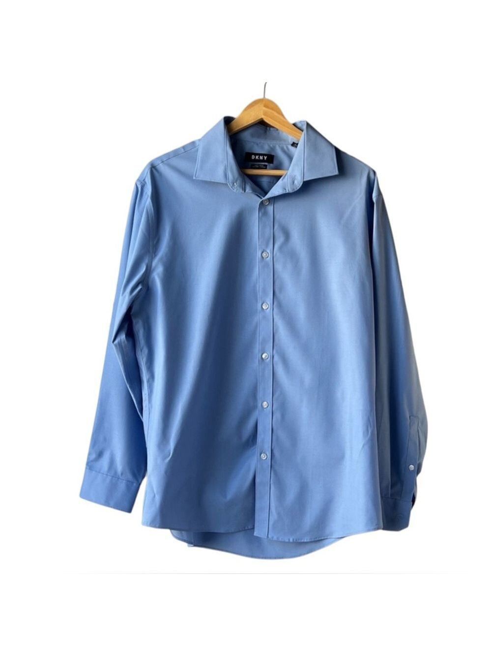 DKNY Light Blue Slim Fit Stretch Dress Shirt
